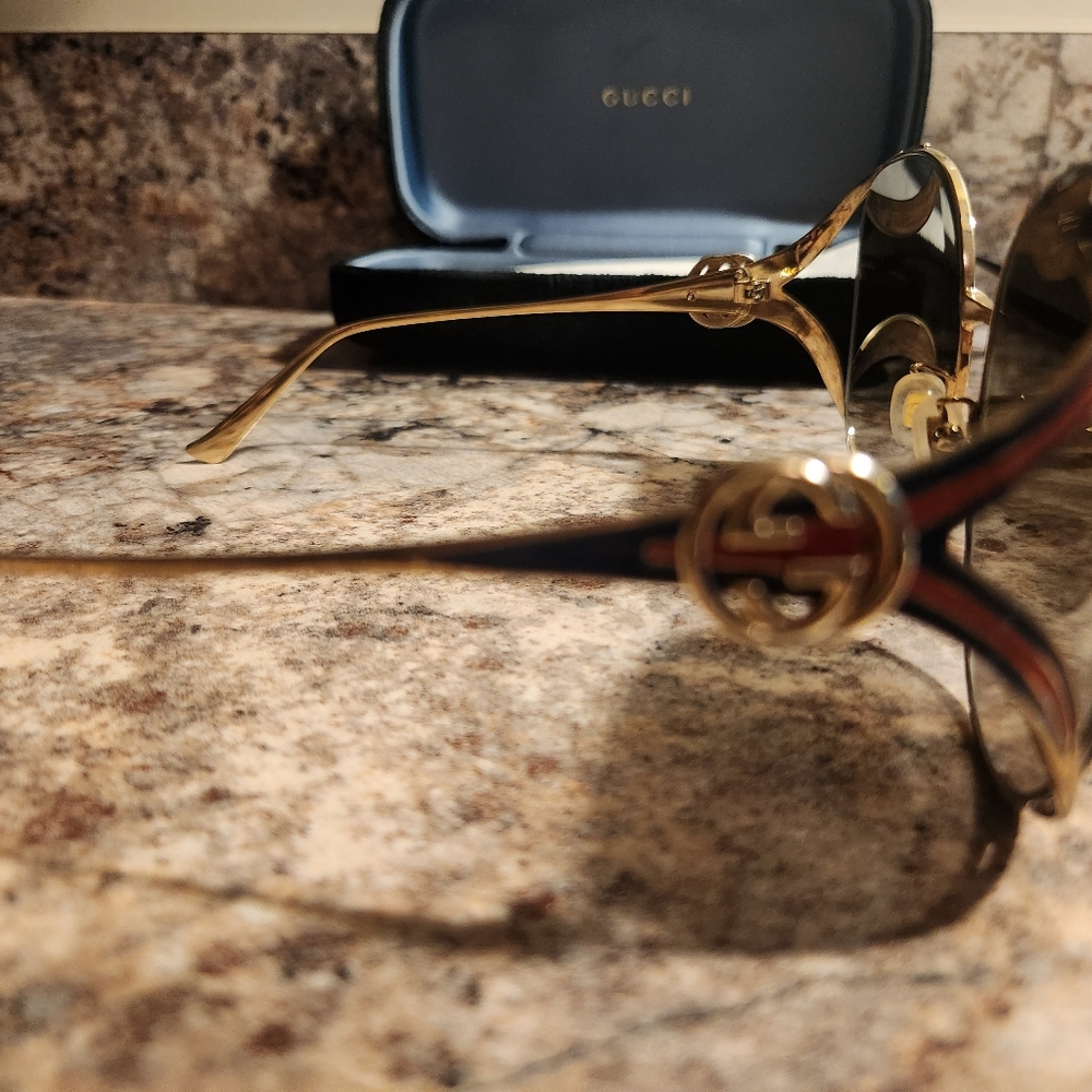 Gucci 63mm Gradient Oversize OpenTemple Round Sunglasses - Picture 6 of 7